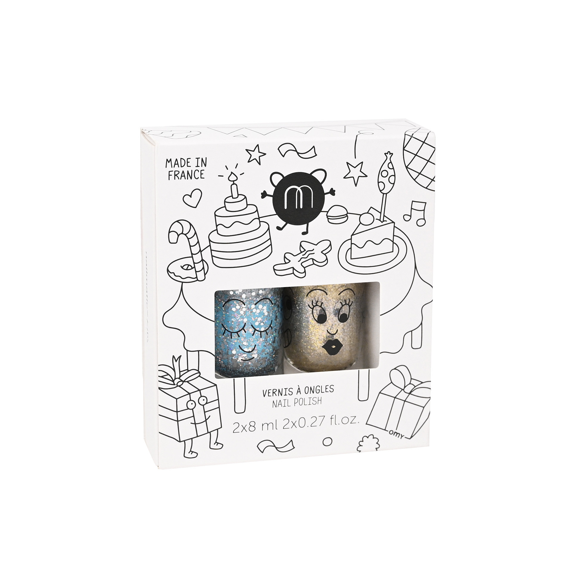 Coffret de 2 vernis enfant Boum : Luna et Aurora avec packaging