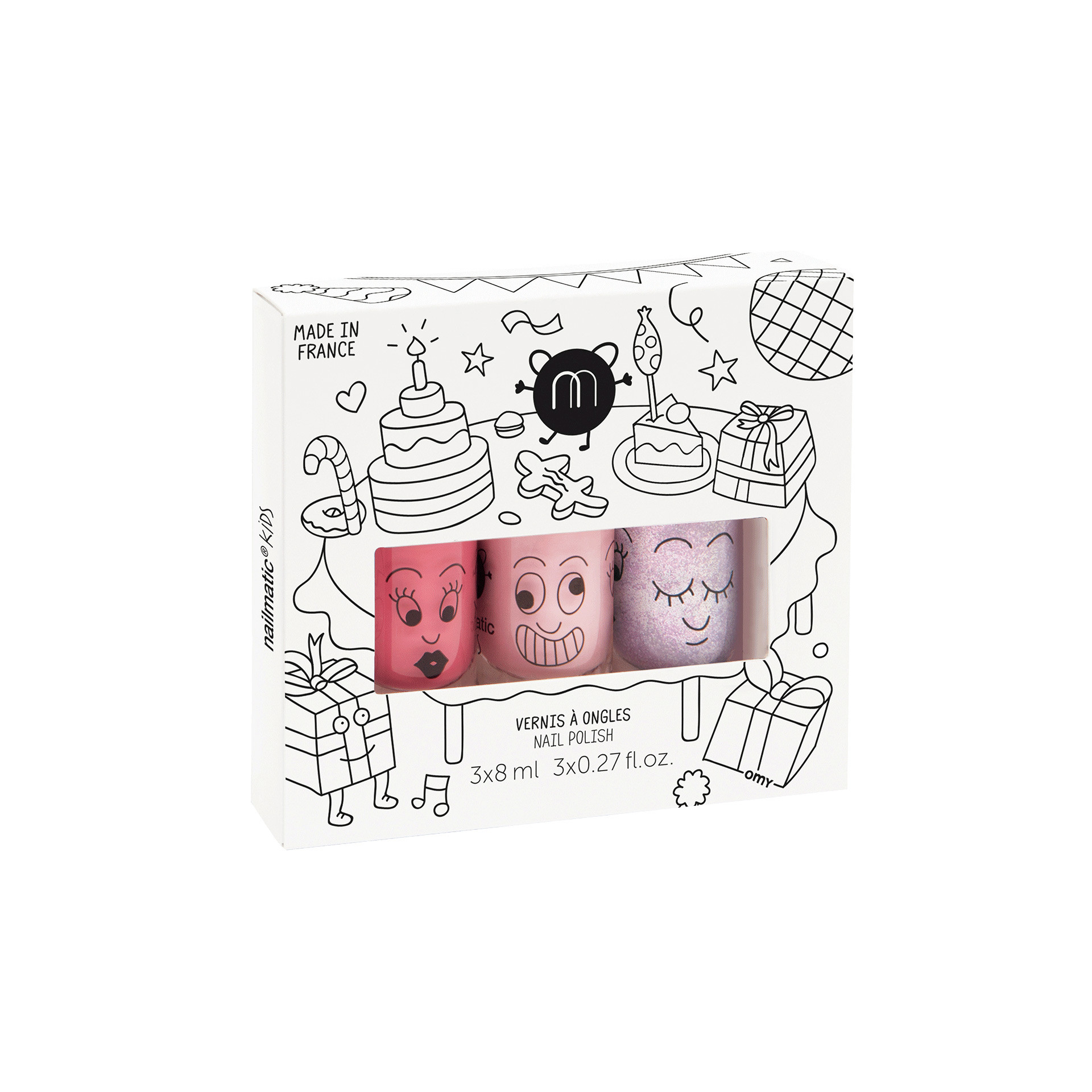 party 3 vernis rose coffret vernis à ongles cookie bella elliot maquillage enfant nailmatic kids