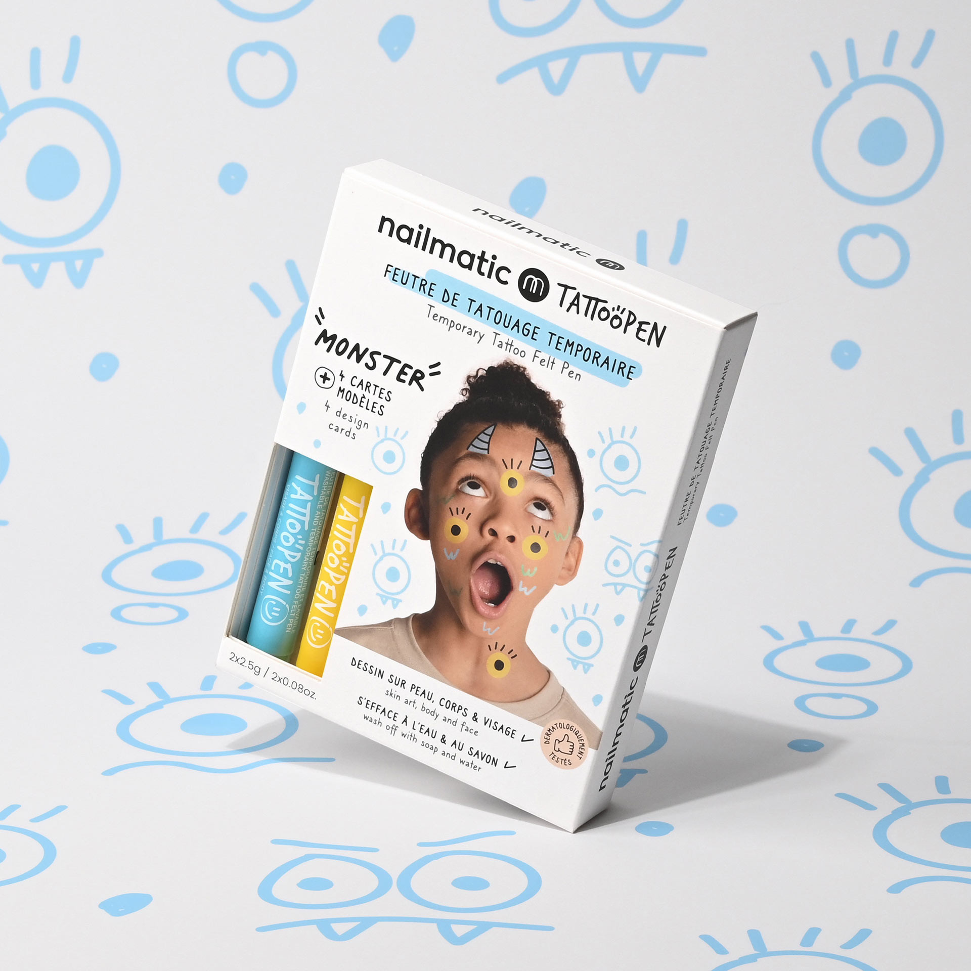 kit de tatouage à paillettes biodégradables pour enfants - Face Make-up